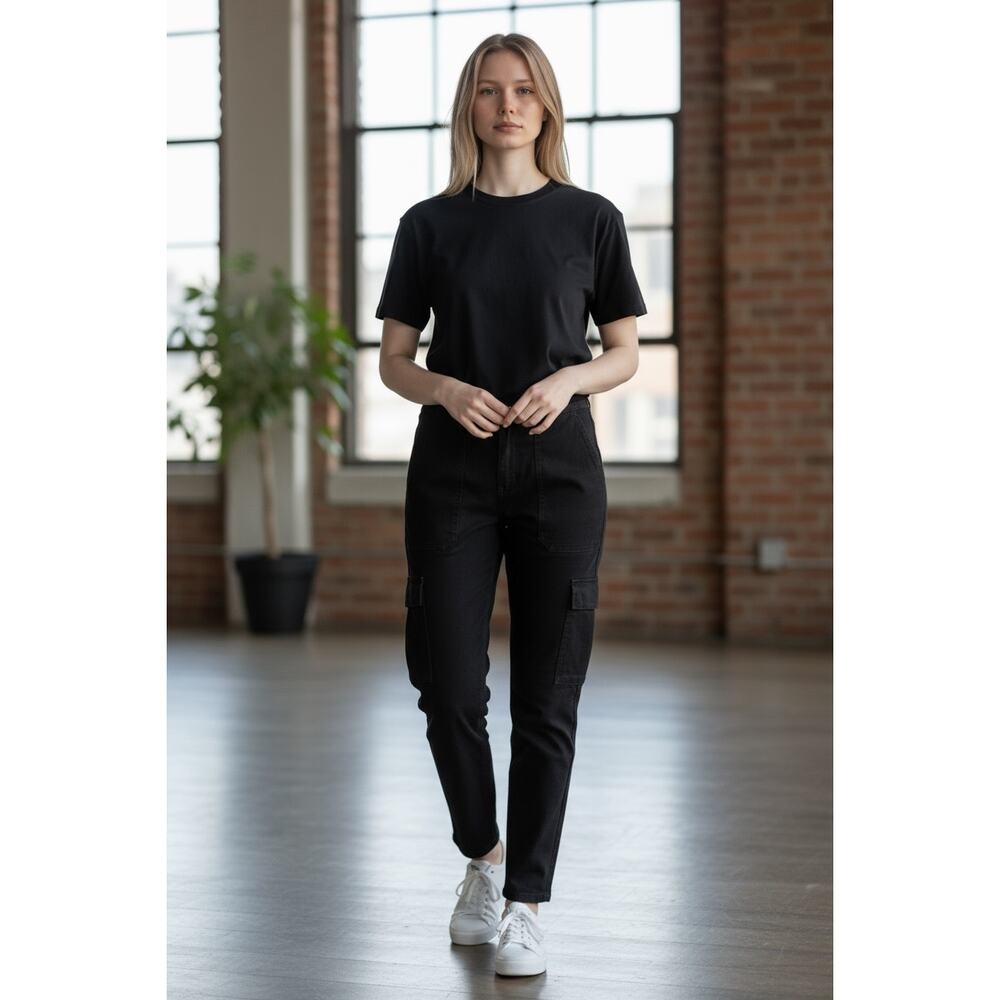 SANCTUARY Jeans Size 33 Side Pockets Black Straight Leg Denim Pants Pant - Picture 6 of 6